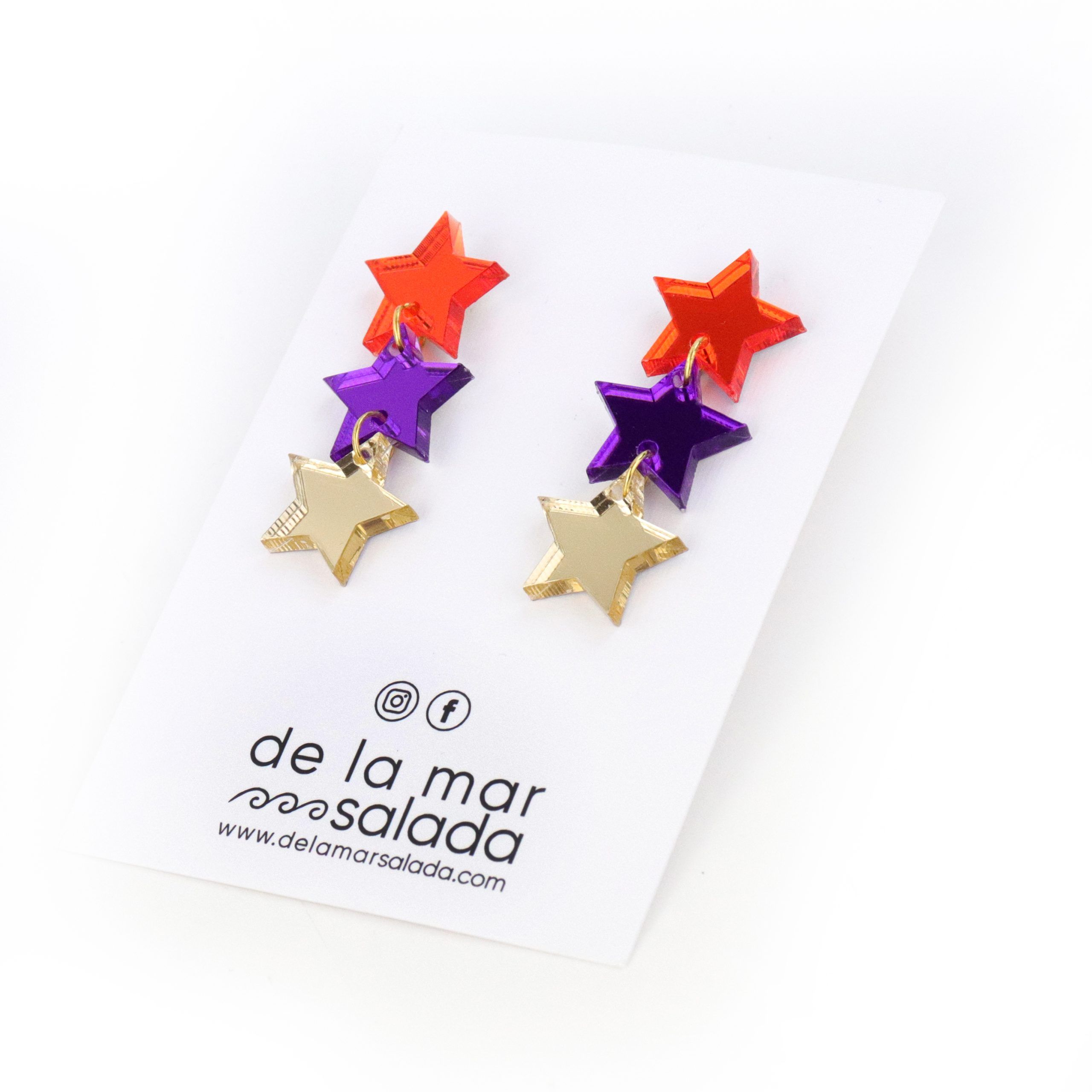3 ESTRELLAS PARTY (Naranja, morado y dorado)