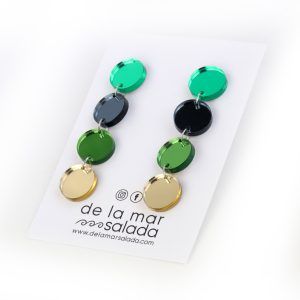 4 TOPOS PARTY (Verde, gris antracita , verde musgo y dorado)
